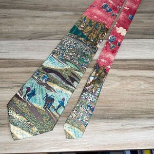 Cambridge Classics neck tie men’s OSMF vintage golf press hot air balloons silk